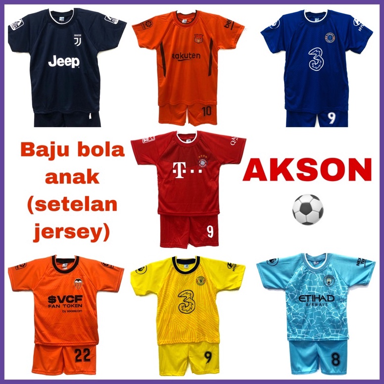Terbaik.. Setelan baju bola anak laki laki / setelan baju bola anak / setelan jersey / setelan baju 