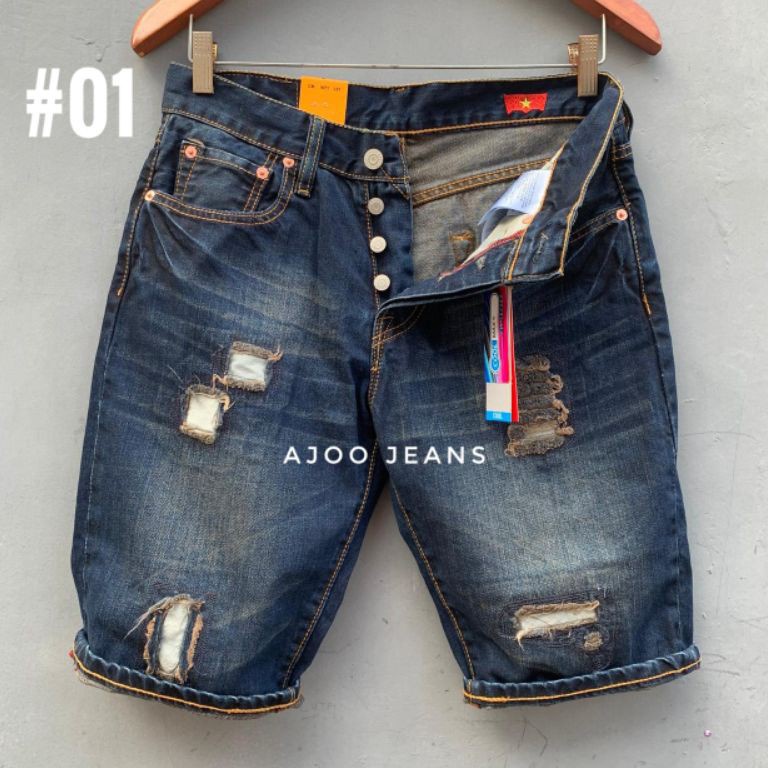 Rekomendasi.. Celana Pendek Import Pria 501 Sobek Fashion Made In Vietnam 🇻🇳 BestSeller