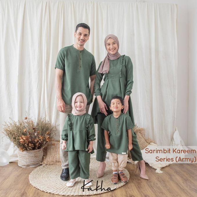 Kakha - Sarimbit Keluarga Kareem (Army) / Baju Couple Keluarga Muslim