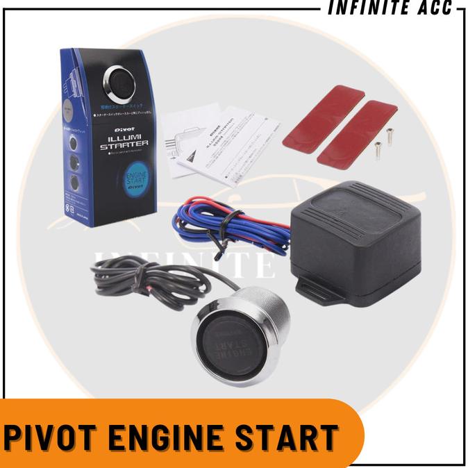 Pivot Engine Start Button L Tombol Starter Kunci Mobil Led Universal Original