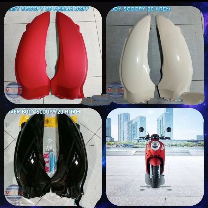 COVER BODY BELAKANG SCOOPY NEW LED 2020 MEREK WIN KIRI KANAN SET