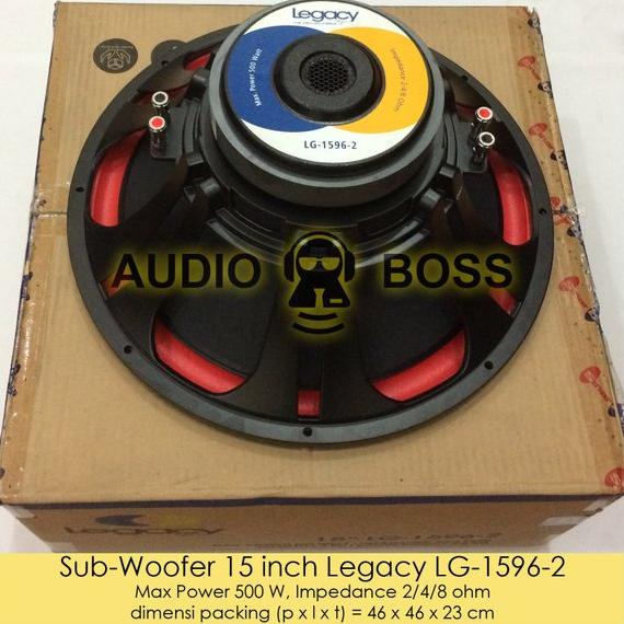 TERBARU Speaker Subwoofer Sub woofer Sub-woofer 15 inch Legacy LG 1596 2 LG-1596-2 500 Watt 500W