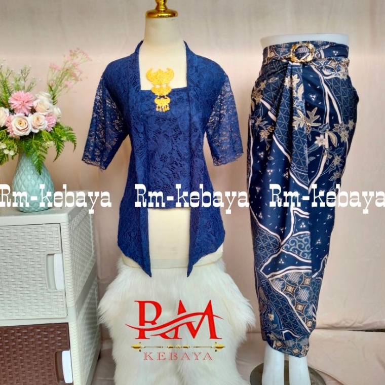 PALING LARIS Stelan Kebaya Brokat Kutu Baru Modern / Rok Lilit Batik Stelan Kebaya Brokat Kutu Baru 
