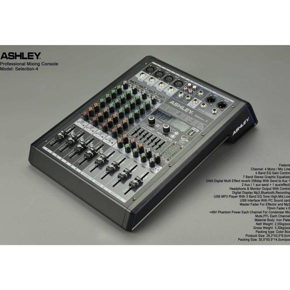 GARANSI Mixer Ashley Selection 4 Original 4 Channel Bluetooth - USB dunia sound
