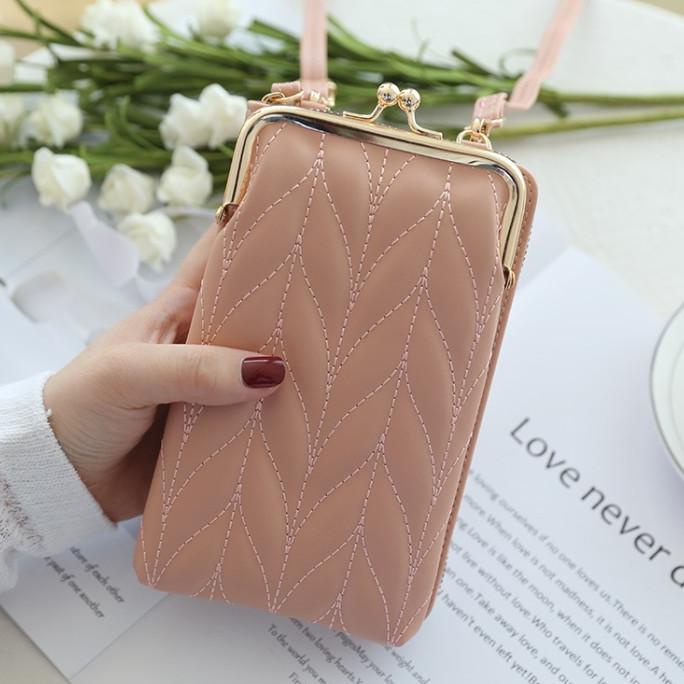 C268 Tas Selempang Kulit Wanita Dompet Hp Multifungsi Mini Bag