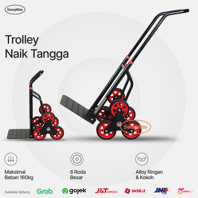 Trolley troli tangga alat bantu angkut barang berat barang besar