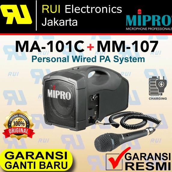 TERMURAH Speaker Portable Jinjing Batre Charger Microphone Kabel MIPRO MA101C
