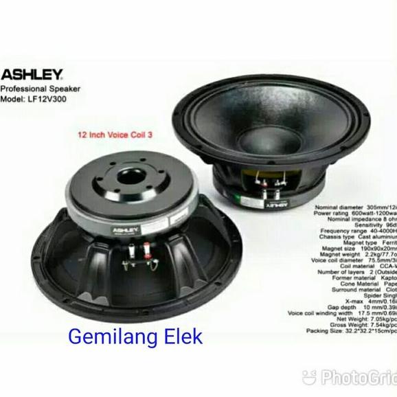 Speaker ASHLEY 12 inch LF12V300 ORIGINAL