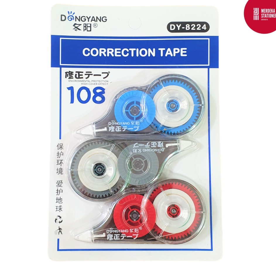 

JLCP1529 (ISI 3)Correction/Tip-X/Tipex Tape/Rol/Kertas DY-8224 Panjang Murah 108 m/meter x 5 mm