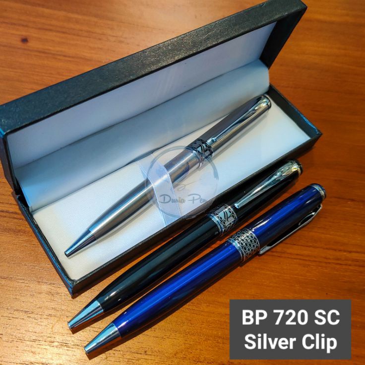 

NKJG1465 Pen Metal Ekslusif Model BP 720 Klip Emas dan Silver,. Ballpoint Mewah