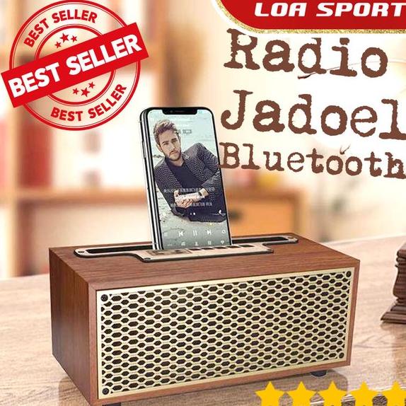 Speaker Bluetooth Radio Jadul Kayu Klasik Portable Mini 1200mAh USB