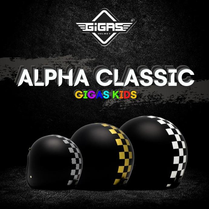GIGAS HELMET ANAK BLACK DOFF CHECKER ALPHA CLASSIC