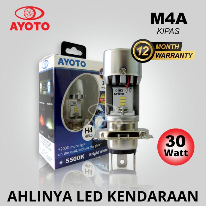 Lampu LED Utama Motor Mobil AYOTO M4A H4 AC DC PNP 30 Watt