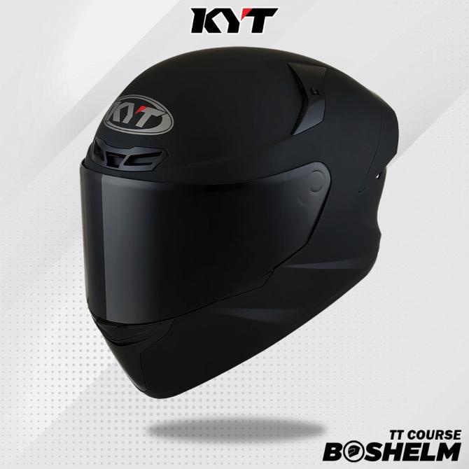 Helm KYT TT Course Plain HITAM DOFF Helm Full Face SNI
