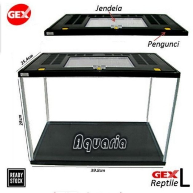terarium reptil aquarium reptil GEX ukuran L