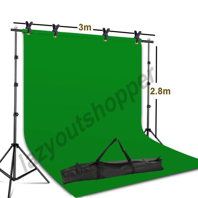 Stand background dengan kain backdrop green screen