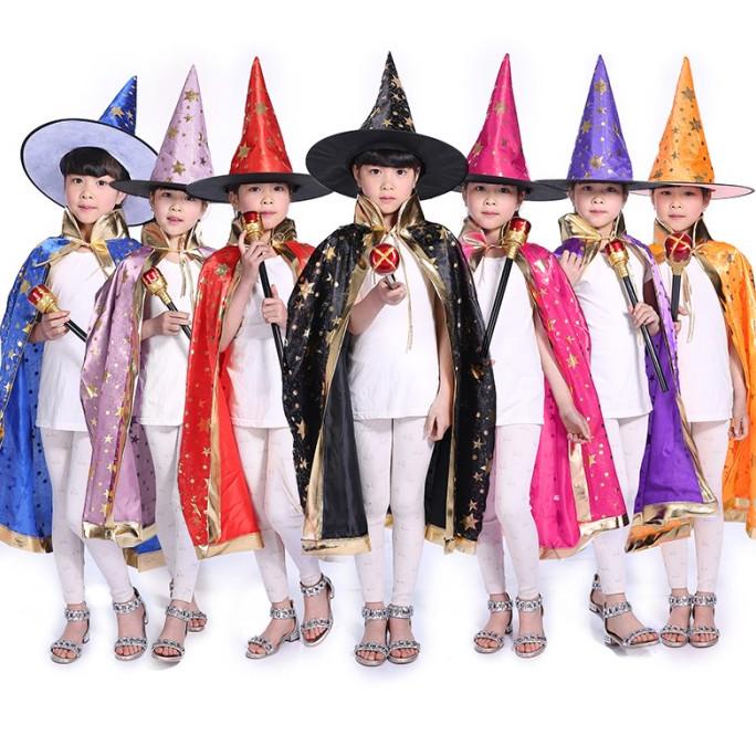 

Kostum Halloween Jubah Emas Topi Witch Costume Penyihir Wizard Cosplay Stok Terbatas