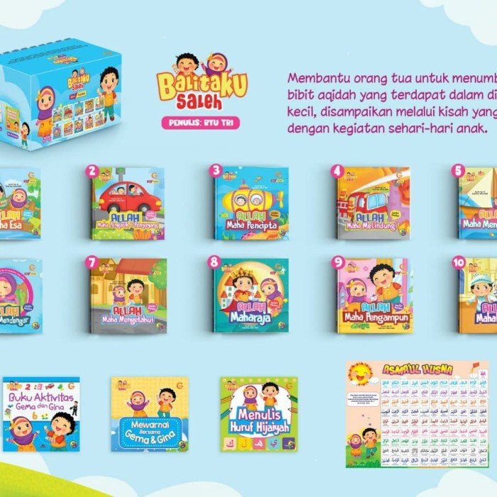 FLASH SALE BUKU BALITAKU SALEH/BOARDBOOK/BUKU EDUKASI ISLAMI BAYI BALITA ANAK TERLARIS