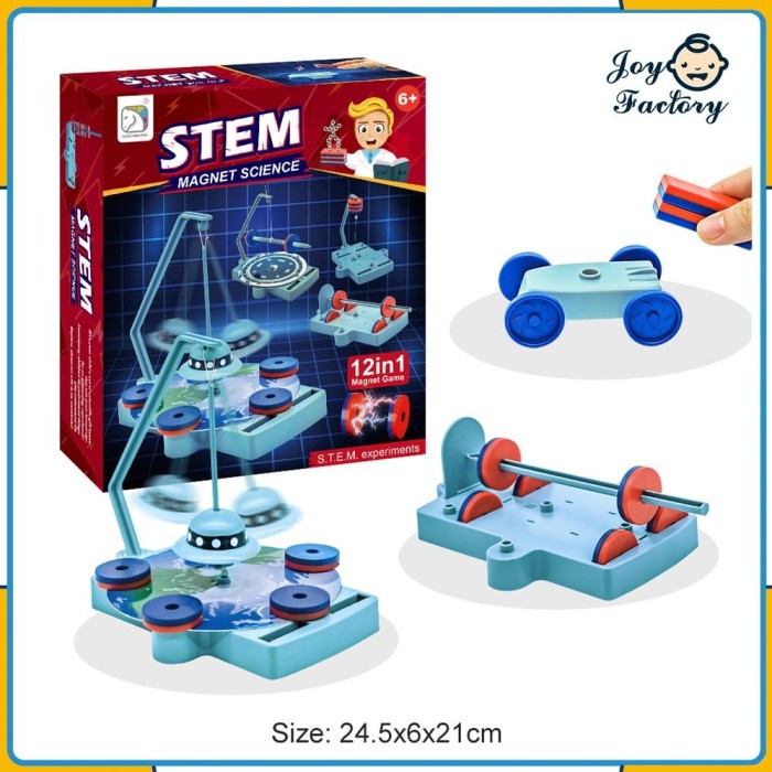 MUST HAVE 12-IN-1 STEM MAINAN MAGNET SCIENCE EXPERIMENT TOY SET , MAGNETIC TERBARU