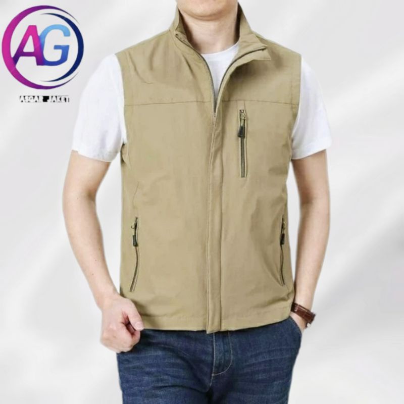 jaket rompi vest lapangan rompi vest motor rompi vest Slim-fitting rompi pria rompi cowok