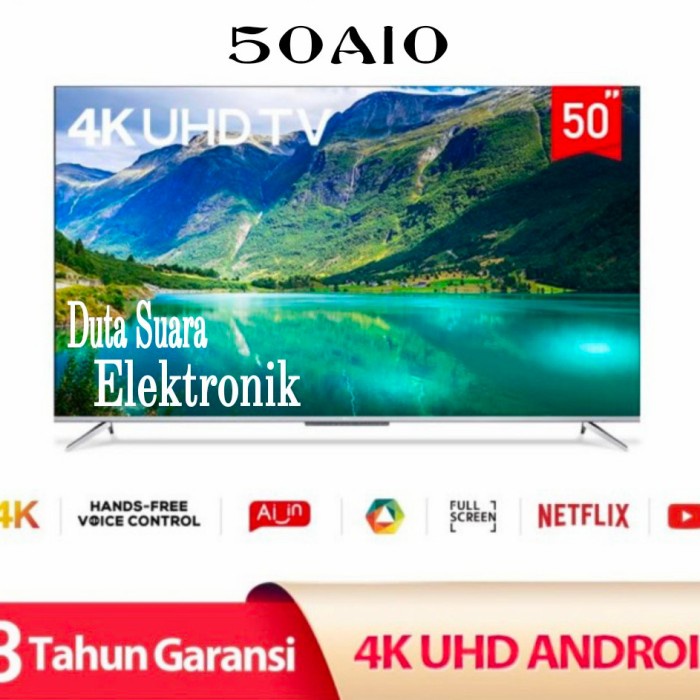 Led Tv Tcl 50 Inch 50A10 Android Smart Tv 4K Uhd Garansi Resmi 3 Tahun