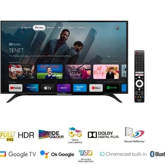 Sharp Led Tv 50 Inch Android Smart (Dvb-T2) 2T-C50Eg1I Google Tv