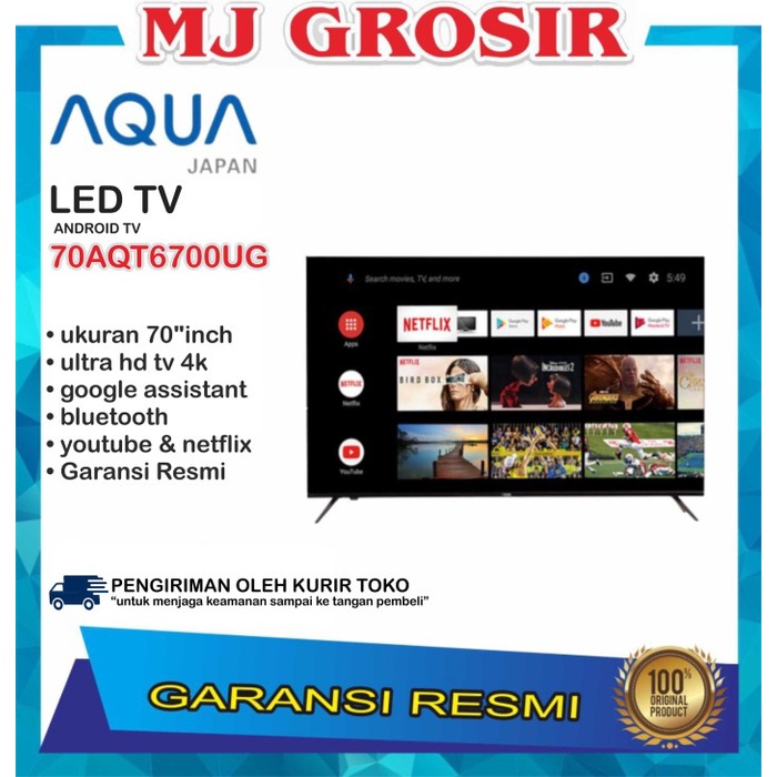 Promo Led Tv Aqua 70" 70Aqt6300Ug 70 Inch Usb Movie Hdmi Android Tv