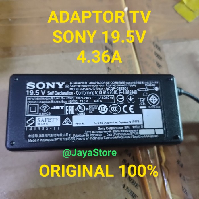 Adaptor Tv Sony 19.5 Volt Original Adaptor Sony 19V 4.36A