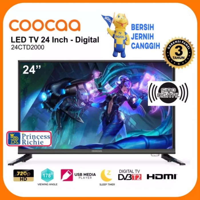 Promo Coocaa-Weyon Tv Led Digital 24 Inch Hd Digital + Bracket Dinding