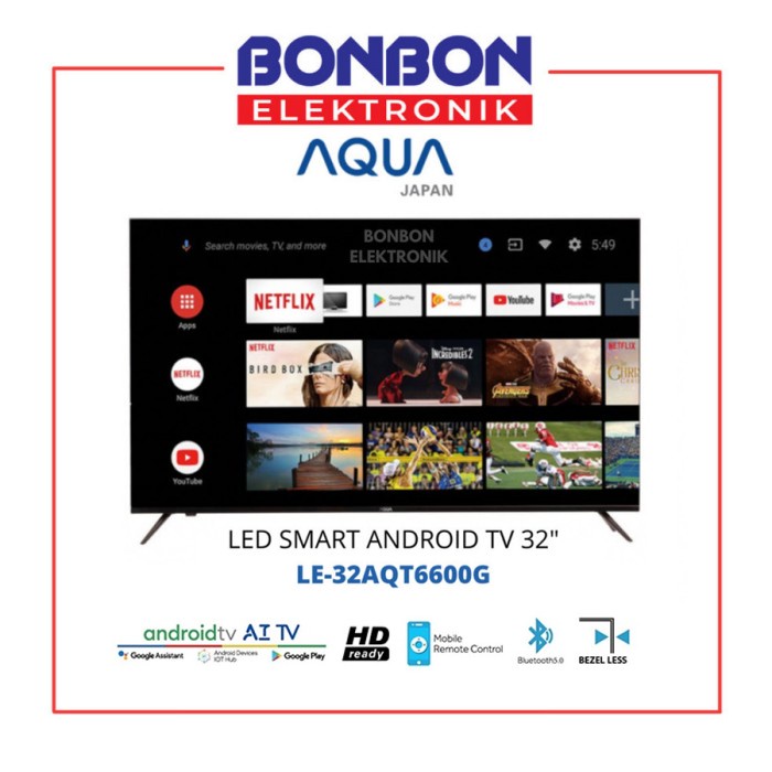 Aqua Led Smart Android Tv 32 Inch Le32Aqt6600G / Le 32Aqt6600 G