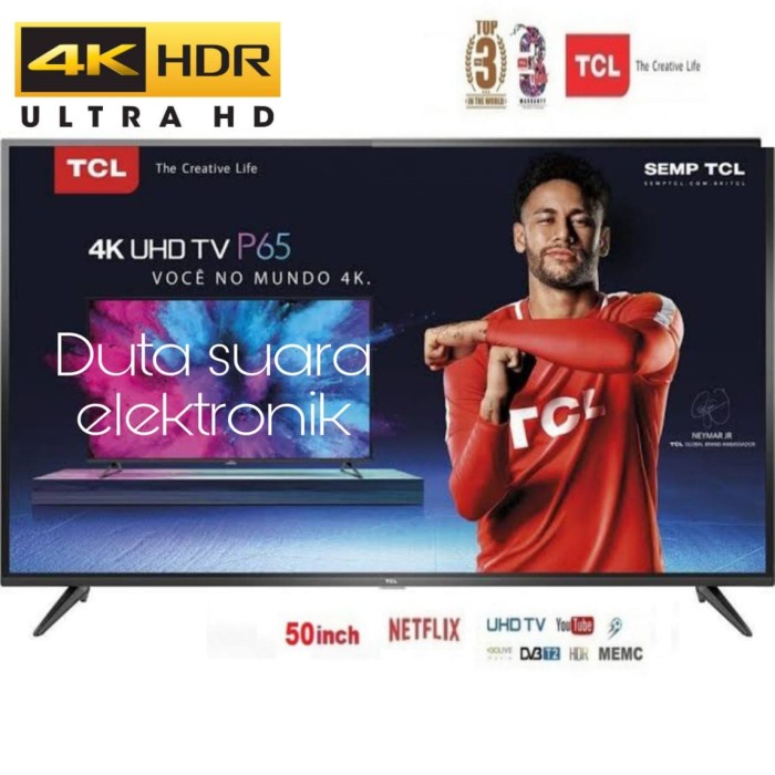 Led Tv Tcl 50 Inch 50P65Us Smart Tv 4K Garansi Resmi