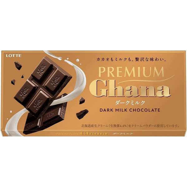 

LOTTE PREMIUM GHANA RAW CHOCOLATE DARK MILK DSH