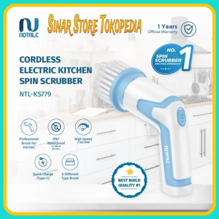 Danil Spin Scrubber Cordless Sikat Pembersih Elektrik Dapur Sepatu