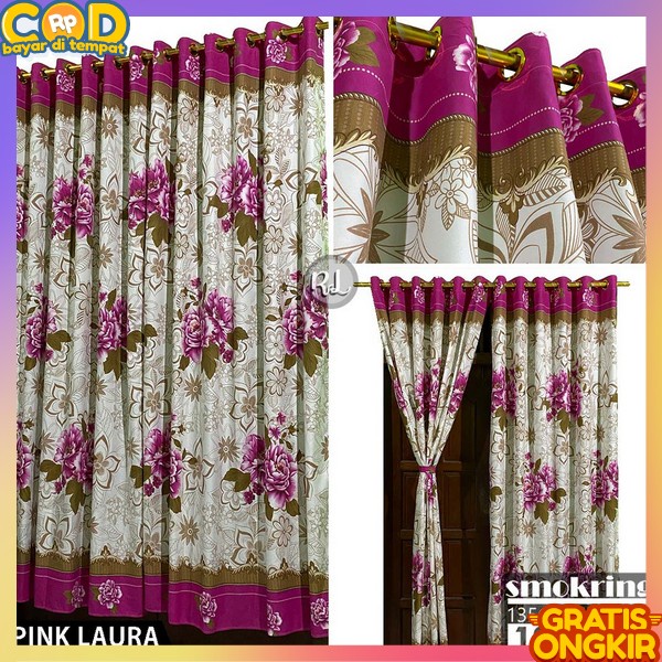 Horden Pimtu Smokering Rumbai Kordem Minimalis Rumbay Cantik Korden Tirai Gordens Polos Ring Lubang 