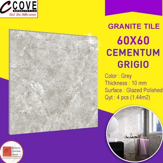 (:(:(:(] GRANIT 60X60 COVE CEMENTUM GRIGIO GLAZED POLISHED / GRANITE TILE