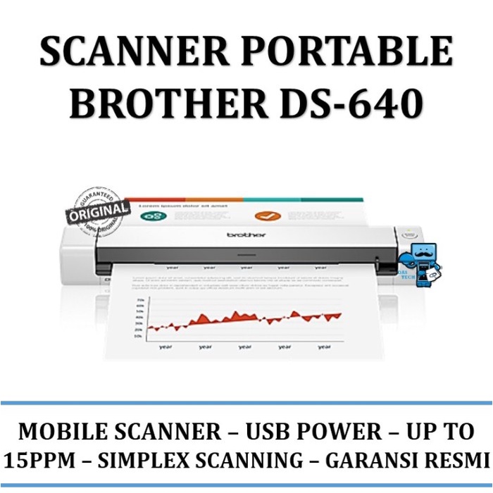 Scanner Portable Brother DS-640 - Compact Mobile Document Scanner