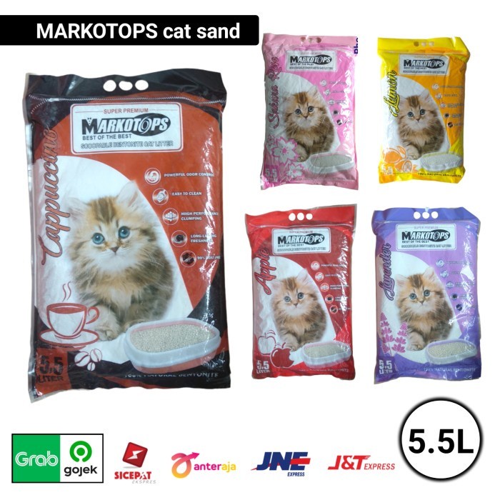 pasir kucing markotop 5.5 liter pasir kucing gumpal wangi markotop