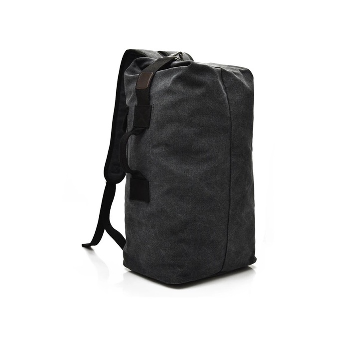 Tas Duffel Backpack Canvas Outdoor Travel Bag Shoulder Army Bucket Bag