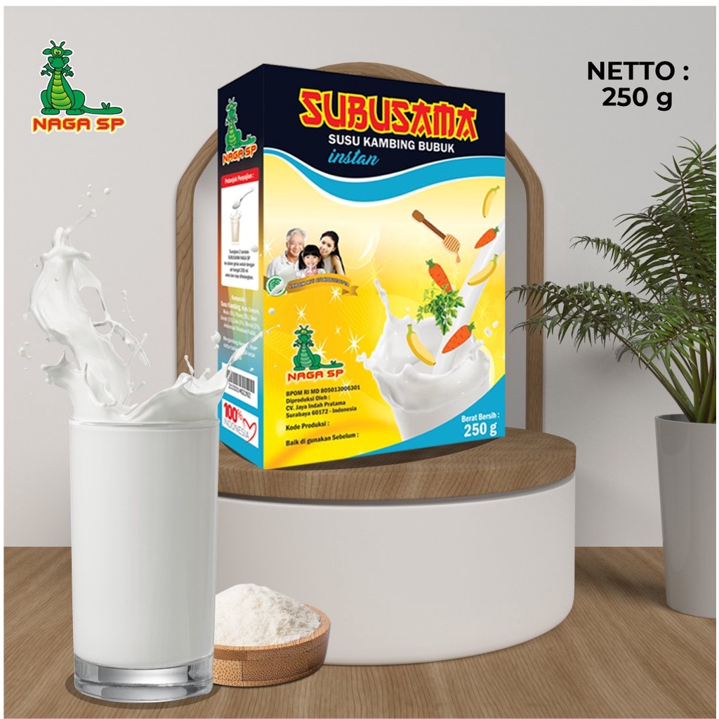 

SUBUSAMA Susu kambing etawa Naga SP 250g (Susu Buah Sayur Madu) Minuman Bubuk Instan