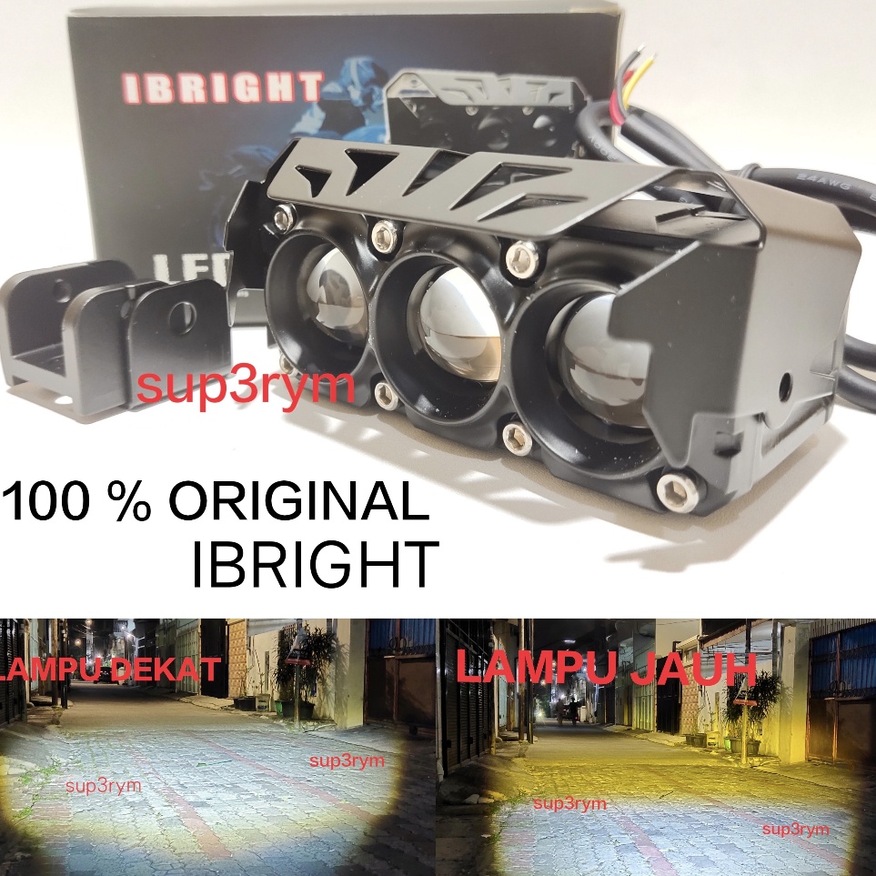 ✽NzY Lampu tembak LED Laser D2 D3 transformer SQL 3 mata lensa original ibright ✻ ☈