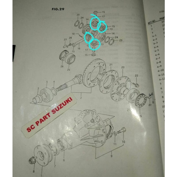 Gigi Bolu Gardan Belakang Kecil Suzuki Vitara Escudo Sidekick.