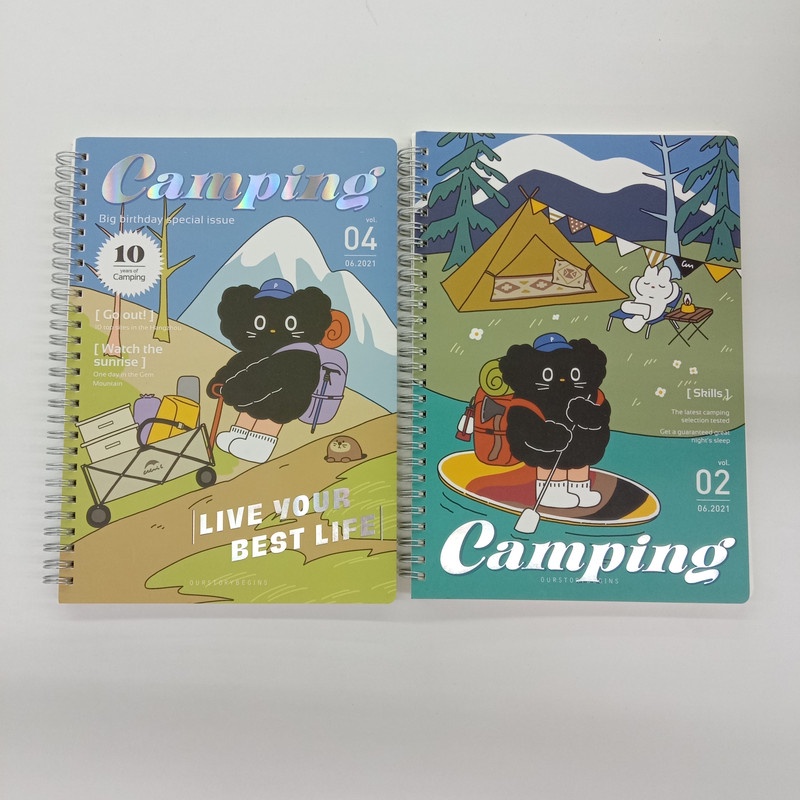 

Buku Catatan Harian Notebook Diary Jurnal Karkter Lucu camping/Buku Tulis spiral Buku Buku Sekolah Karakter