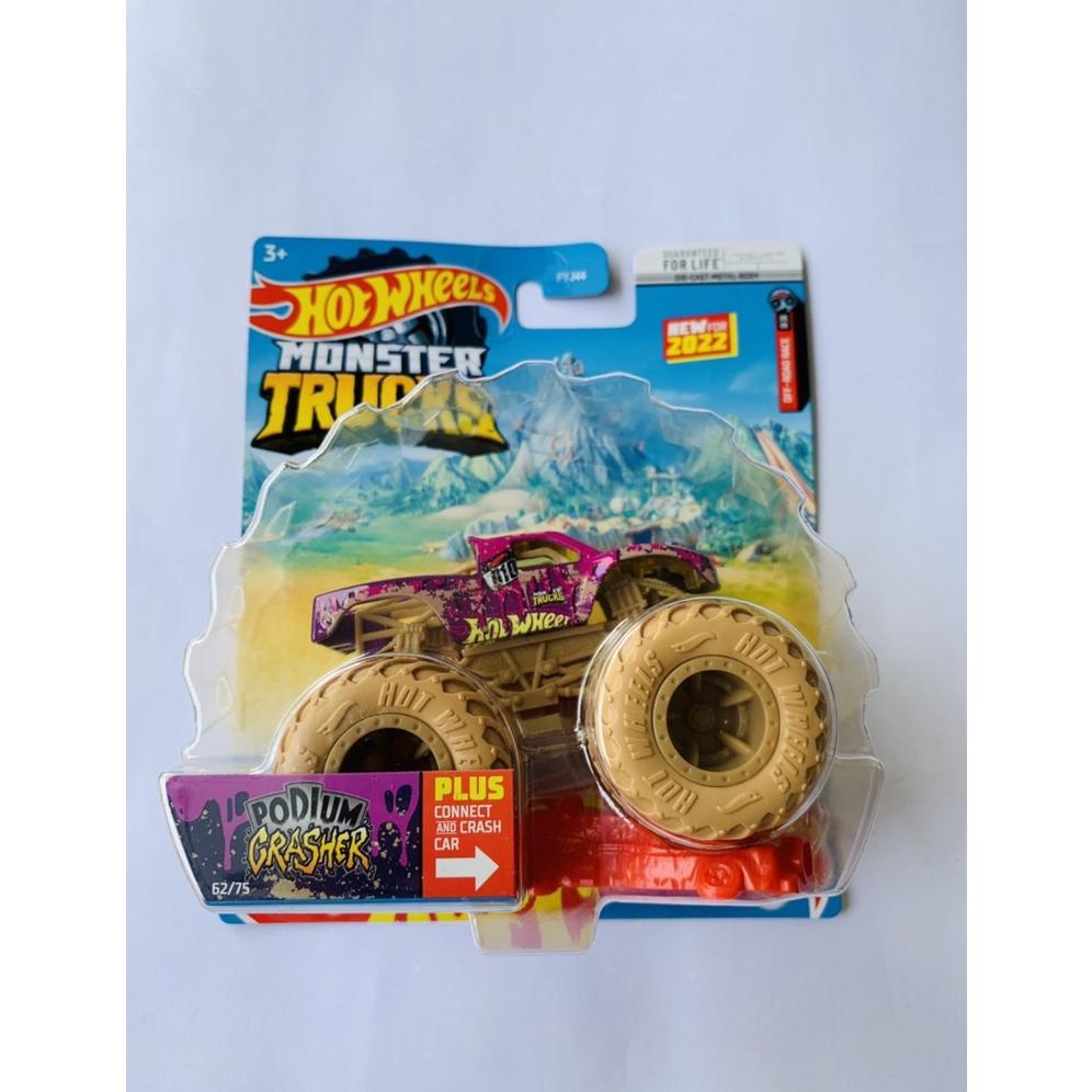 [Ckk] Hotwheels Hot Wheels Monster Trucks Truck Podium Crahser Pink Diecast Miniatur Mobil Mainan Mo