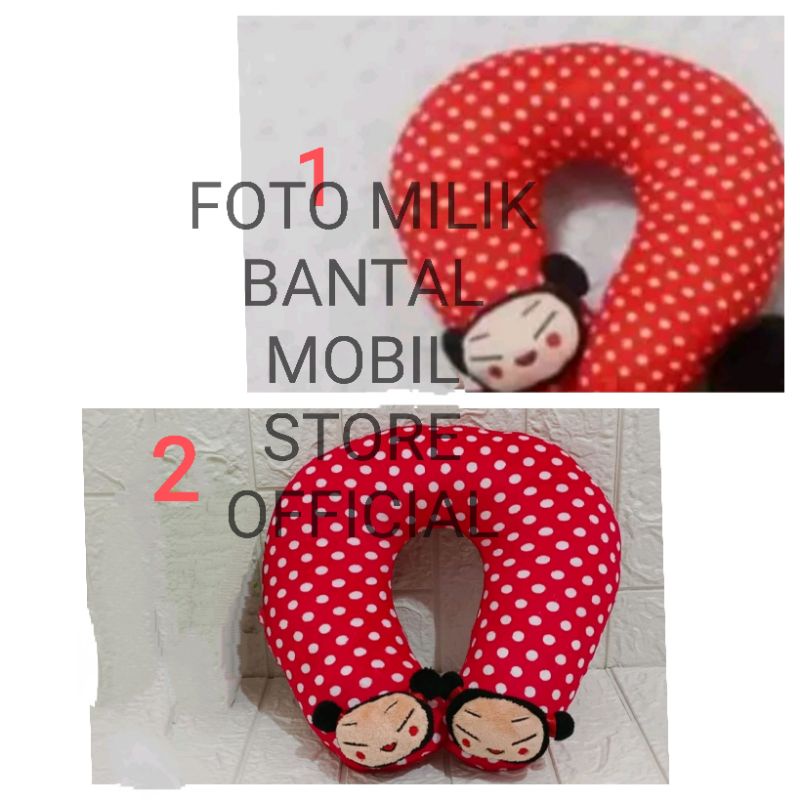 BANTAL HEADREST JOK BACKPACKER KURSI MOBIL MOBIL BONEKA PUCCA MERAH DHDB