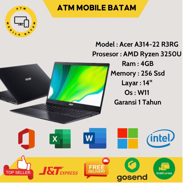 laptop acer a314 22 ryzen 3 3250u