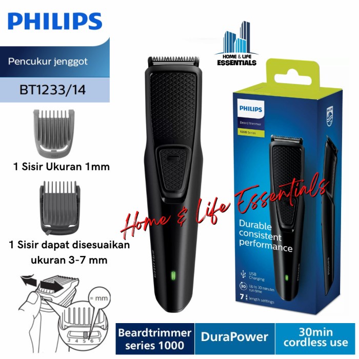 Alat Cukur Philips BT1233 Electric Shaver Cukuran Kumis Jenggot Philip