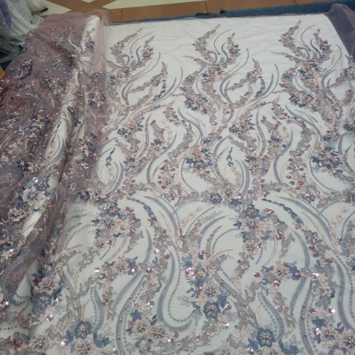 Kain tile bordir.kebaya brukat .tile mutiara