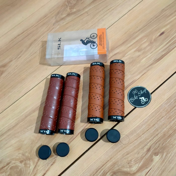 Handle Grip Slk Kulit Lock Handgrip Sepeda - Coklat $12