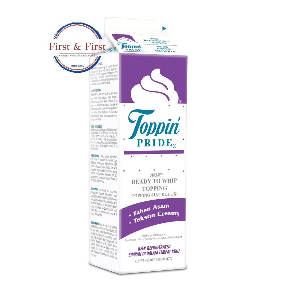 

Toppin Pride Whip Topping 907 Gram