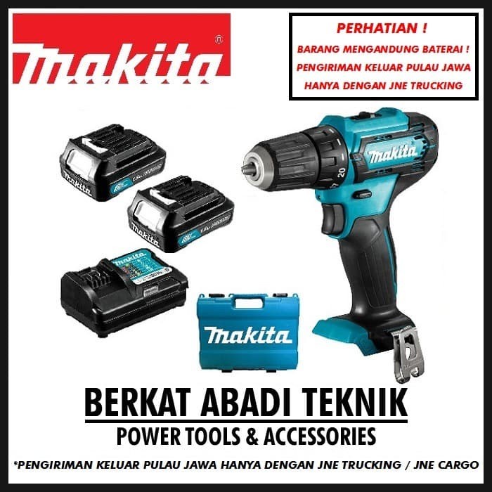 MAKITA DF333 DWYE Bor Cordless Drill Baterai Tangan Charger Cas Mesin